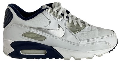 Lot 63 - NIKE; a pair of Air Max 1990 white, metallic...