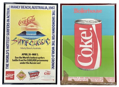 Lot 216 - Two vintage Coca Cola advertising signs,...