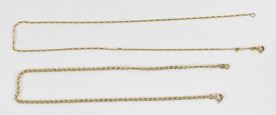 Lot 726 - A 9ct yellow gold fine link necklace, length...