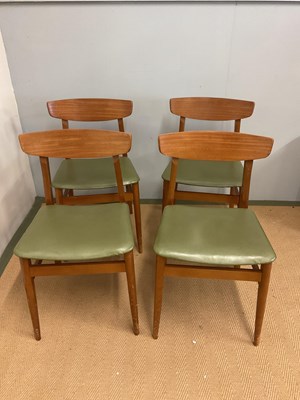 Lot 791 - Four mid 20th century dining chairs with vinyl...