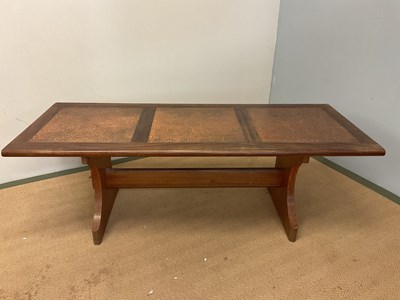 Lot 789 - A 20th century wooden coffee table, the...