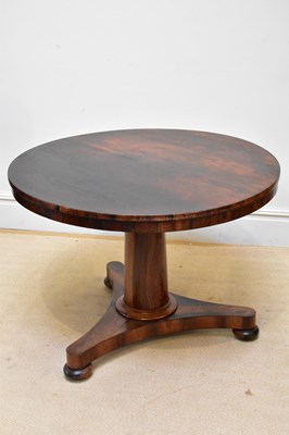 Lot 1169 - A William IV rosewood circular centre table,...