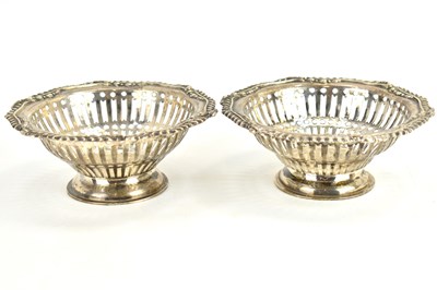 Lot 676 - LAMBERT & Co; a pair of Edwardian hallmarked...