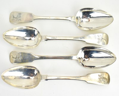 Lot 668 - Four early 19th century Irish tablespoons of...