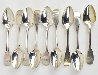 Lot 661 - Nine early 19th century Irish teaspoons, eight...