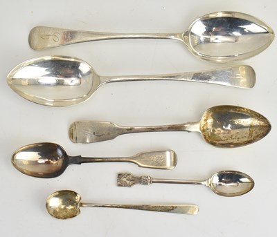 Lot 666 - Six hallmarked silver spoons to include a...