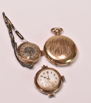 Lot 657 - Two vintage 9ct yellow gold cased lady's watch...