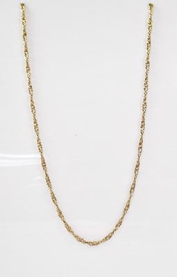 Lot 817 - A 9cty gold twist curb necklace with lobster...