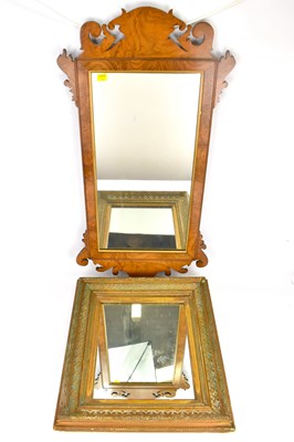 Lot 102 - A square giltwood wall mirror, 51 x 43cm,...