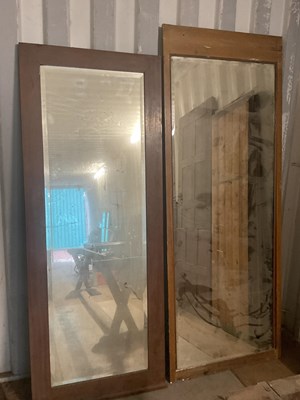 Lot 798 - Two wooden framed floor standing mirrors,...