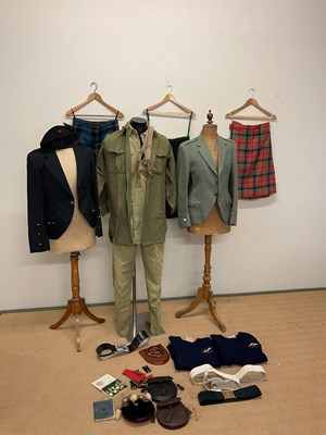 Lot 101 - Three kilts, two short jackets, two Falkland...