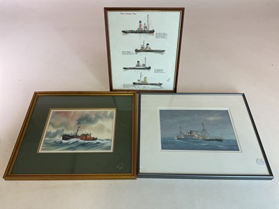 Lot 438 - J VAN DEN ENGEL; watercolour, 'The SS. Mauches'...