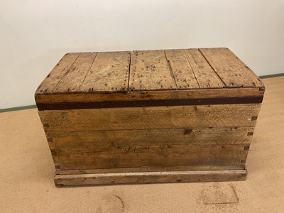 Lot 742 - A pine trunk with metal banding, height 58cm,...