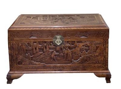 Lot 39 - A 20th century Chinese carved camphor wood...