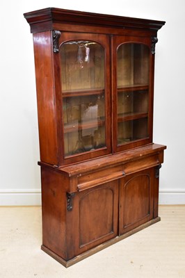 Lot 1218 - A Victorian mahogany two section bookcase,...