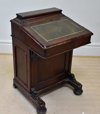 Lot 1249 - A Victorian oak Davenport of typical form, the...