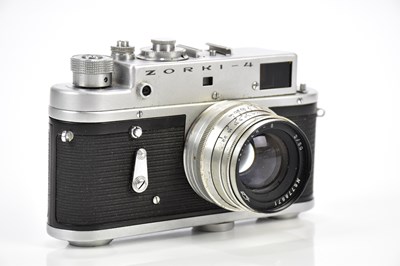 Lot 456 - ZORKI; a Zorki-4 rangefinder camera, serial No...