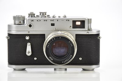 Lot 456 - ZORKI; a Zorki-4 rangefinder camera, serial No...