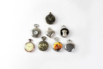 Lot 946 - Eight quartz pocket watches, all approx. 50mm...