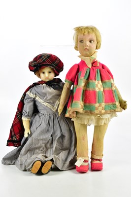 Lot 77 - LENCI; an Italian felt doll, height 57cm, and...