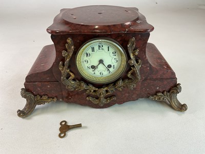 Lot 668 - A marble clock with brass gilt decoration,...