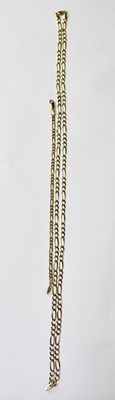 Lot 849 - A 9ct yellow gold flat link necklace, length...