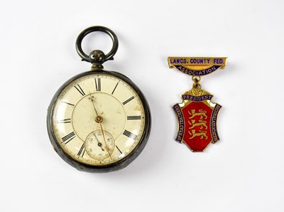 Lot 941 - A hallmarked silver open face pocket watch,...