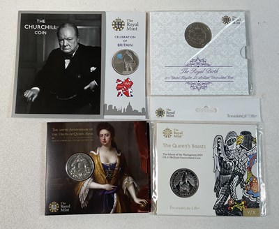 Lot 536 - ROYAL MINT; four £5 Uncirculated Coin Sets...