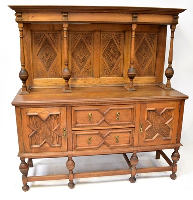 Lot 44 - An early 20th century oak sideboard with...