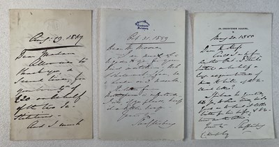 Lot 447 - Three handwritten letters, each signed at the...