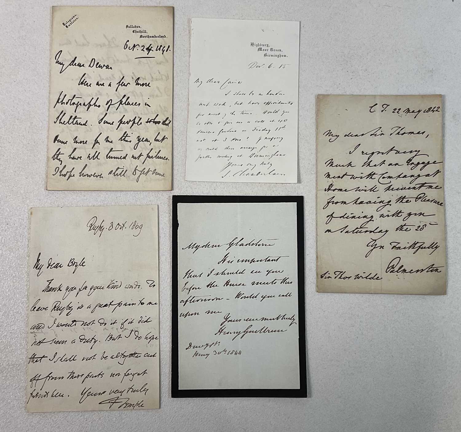 Lot 343 - A handwritten single page letter written on