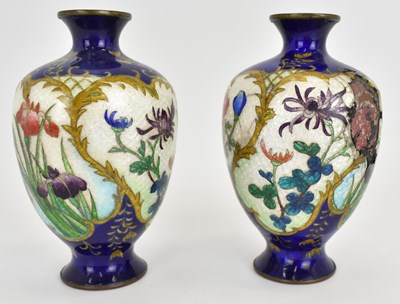 Lot 191 - A pair of early 20th century cloisonné vases...