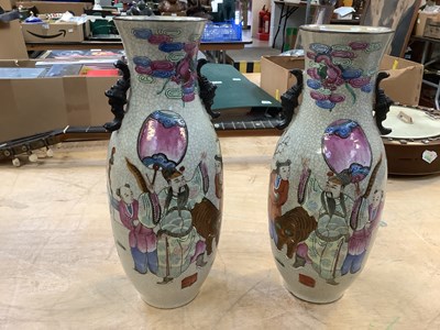 Lot 206 - A pair of early 20th century Chinese crackle...