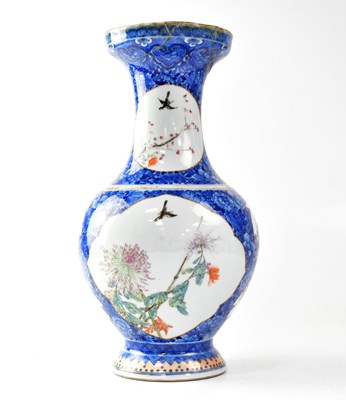 Lot 207 - A Chinese blue and white ground vase, with...
