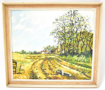 Lot 612 - COLIN FIFIELD (1940-2022); oil on board, 'Farm...