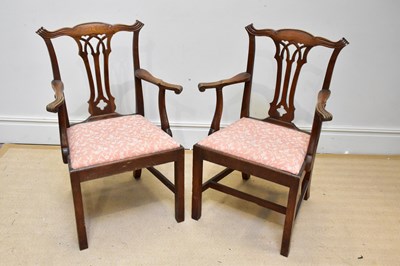 Lot 1286 - A pair of Georgian oak Chippendale style open...