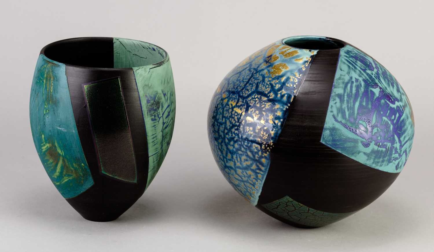 Lot 768 - TONY LAVERICK (born 1961); a black porcelain...