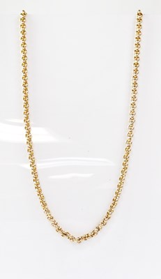 Lot 835 - A 9ct gold belcher link necklace with two...