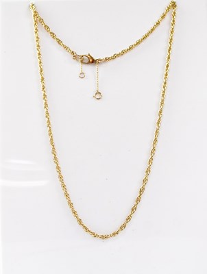 Lot 825 - A 9ct gold necklace with lobster claw clasp...