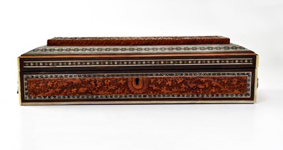 Lot 436 - JOHN LAW; a carved wooden inlaid box with...