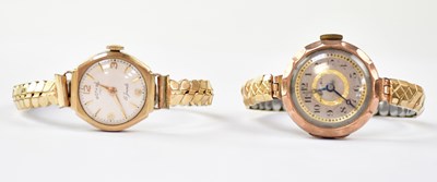 Lot 958 - Two 9ct gold ladies' vintage wristwatches,...