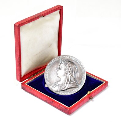 Lot 748 - A Queen Victoria Diamond Jubilee silver medal,...