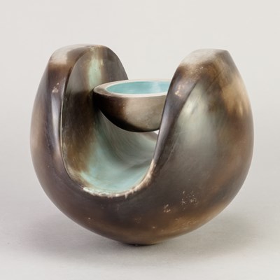 Lot 60 - ANTONIA SALMON (born 1959); a smoke fired and...