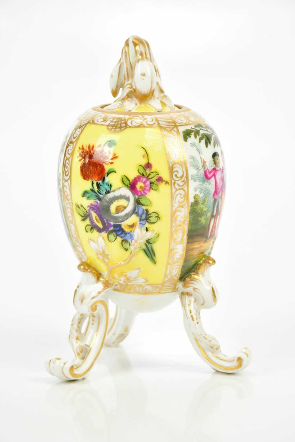 Lot 2438 - BERLIN; an egg shaped lidded vase, painted...
