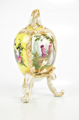 Lot 2438 - BERLIN; an egg shaped lidded vase, painted...