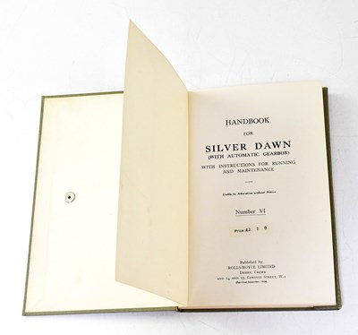 Lot 657 - ROLLS-ROYCE; a c.1954 'Handbook for Silver...