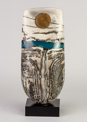 Lot 575 - PETER HAYES (born 1946); a raku bow with...