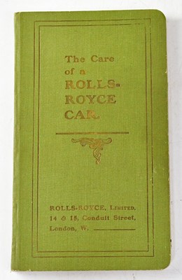 Lot 454 - ROLLS-ROYCE; 'The Care of a Rolls-Royce Car'...