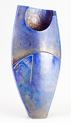 Lot 710 - SHAUN HALL (born 1971); a tall raku sculptural...