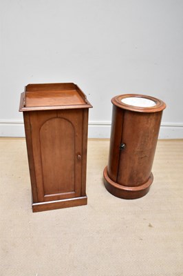 Lot 1233 - A Victorian mahogany cylindrical pot cupboard...